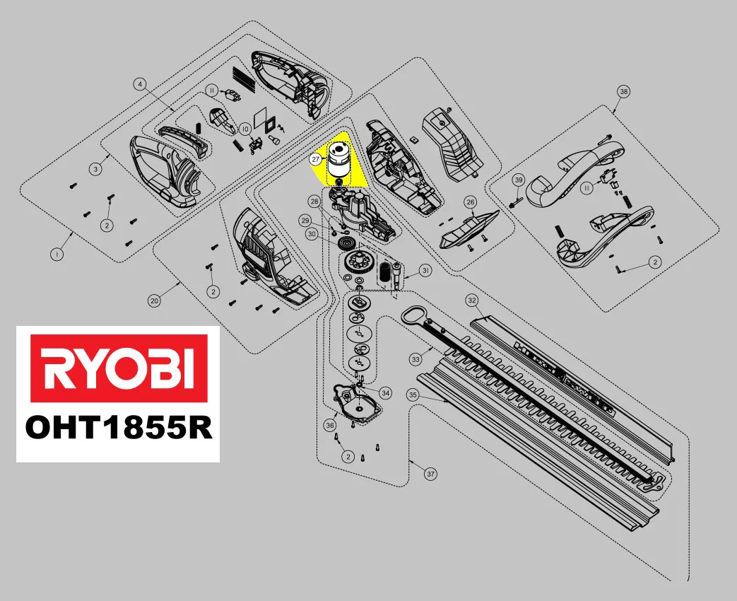 Moteur réf. 5131035465 taille-haie Ryobi